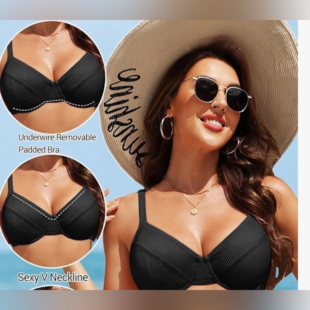 NWT-JASAMBAC 
RIBBED Padded 2XL 
BIKINI TOP ONLY